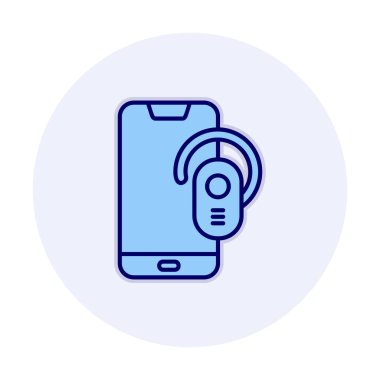 Kulaklık ve akıllı telefon web simgesi, vektör illüstrasyonu