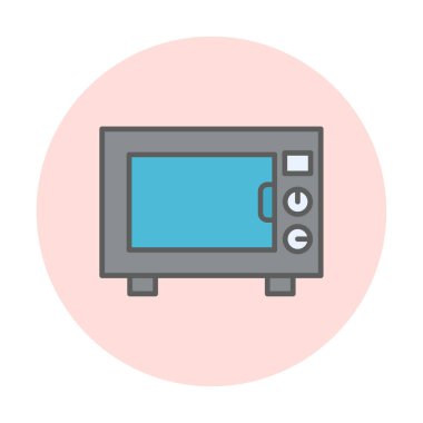 mikrodalga simgesi, vektör illüstrasyonu basit tasarım