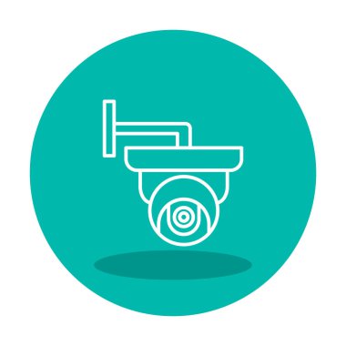 Basit bir CCTV kamera simgesi, vektör illüstrasyonu