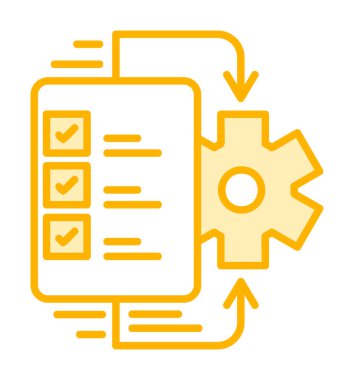 Çalışma akışı simgesi tasarımı, vektör illüstrasyonu                            