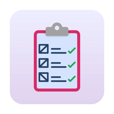 Kontrol listesi vektör simgesi modern basit vektör illüstrasyonu