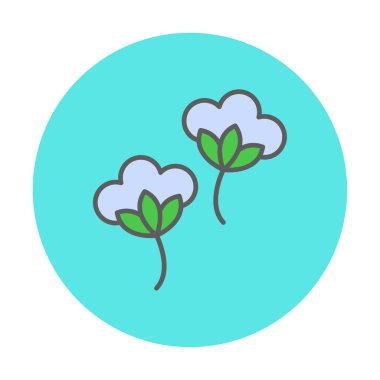 Pamuk çiçeklerinin basit web çizimi