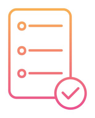 Simge vektör illüstrasyonunu onayla, kontrol listesi 