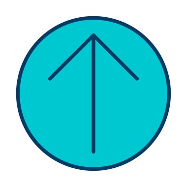 Yukarı ok simgesi, vektör illüstrasyonu, arayüz için düz tasarım 