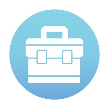 Evrak çantası vektör düz simgesi. İş durumu simgesi, bavul emojisi, vektör illüstrasyonu