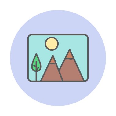 Doğa web simgesi, vektör illüstrasyonu 