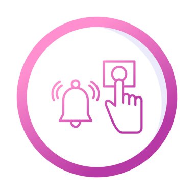 Acil durum alarm düğmesine basın Web simgesi, vektör illüstrasyonu 