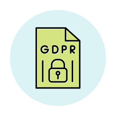 Gdpr. Web simgesi basit illüstrasyon 