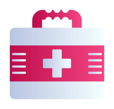 İlk yardım çantası simgesi. Acil durumlar için tıbbi ekipman