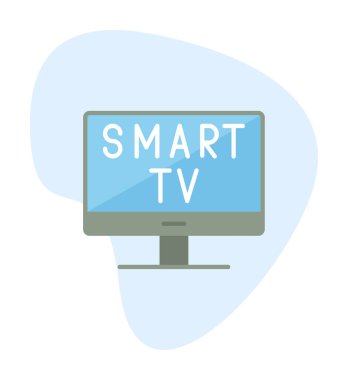 Basit Akıllı TV simgesi, vektör illüstrasyonu