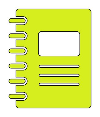 notepad simgesi, vektör illüstrasyonu basit tasarım