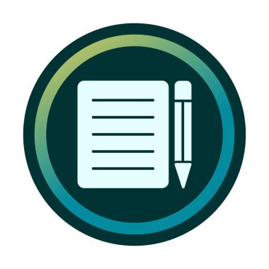 Basit Not Defteri simgesi, vektör illüstrasyonu