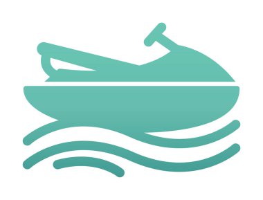 Deniz jeti kayağı ikonu. Web tasarımı için deniz jeti kayağı vektör simgesinin basit çizimi