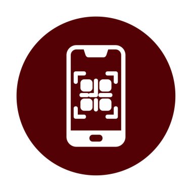 Basit Smartphone QR Kod simgesi, vektör illüstrasyonu