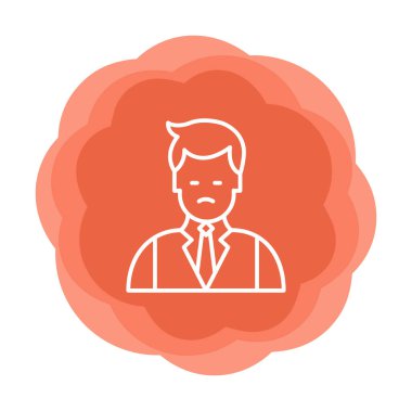 Basit Restoran Yöneticisi simgesi, vektör illüstrasyonu