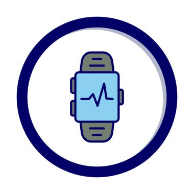 Smartwatch kalp atışı ikonunu gösteriyor. Fitness uygulaması konsepti. Vektör