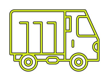 Web ve mobil uygulama tasarımınız için kamyon simgesi vektörü, kargo kamyonu logosu konsepti