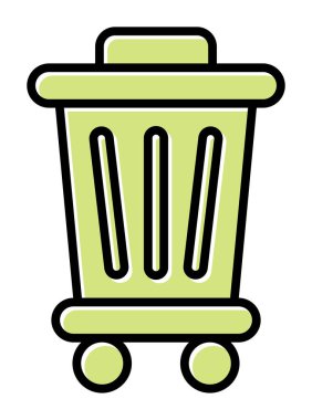 Çöp kutusu web simgesi, vektör illüstrasyonu