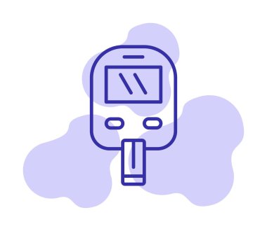 Glucometer simgesi, vektör illüstrasyonu basit tasarım