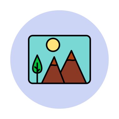 Doğa web simgesi, vektör illüstrasyonu 