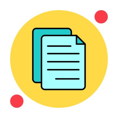 belge düz simgesi, vektör illüstrasyonu 