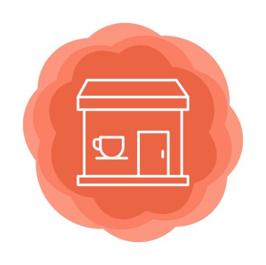 Kahve dükkanı ikonu. Basit logo