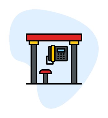 Basit Telefon Simgesi, vektör illüstrasyonu