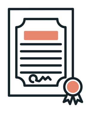 Sertifika vektör simgesi modern basit illüstrasyon 