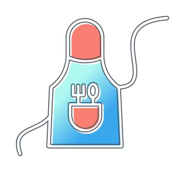 Mutfak önlüğü simgesi, vektör çizimi