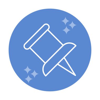 İğne simgesine bas. vektör illüstrasyonu