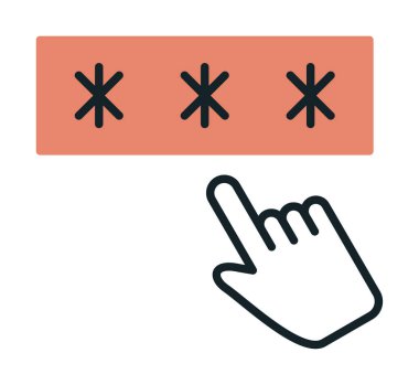 Parola web simgesi, vektör çizim