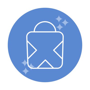 Alışveriş poşeti simgesi, vektör illüstrasyonu basit tasarım