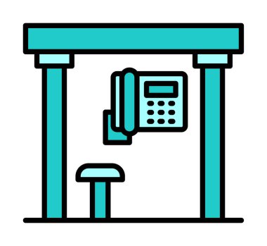 Basit Telefon Simgesi, vektör illüstrasyonu