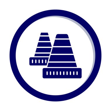 Trafik konisi simgesi vektör çizimi 