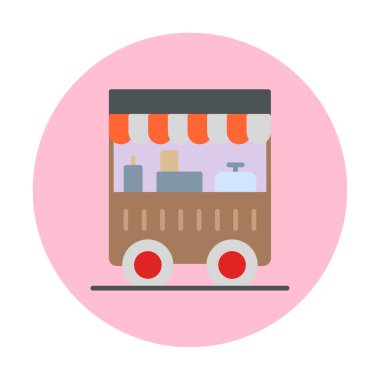 Yemek arabası simgesinin vektör illüstrasyonu 