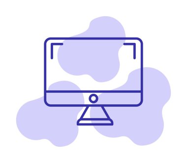 bilgisayar izleme simgesi, vektör illüstrasyonu basit tasarım