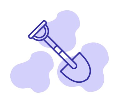 Bahçe küreği ikonu. Kürek karikatür simgesinin vektör çizimi                 