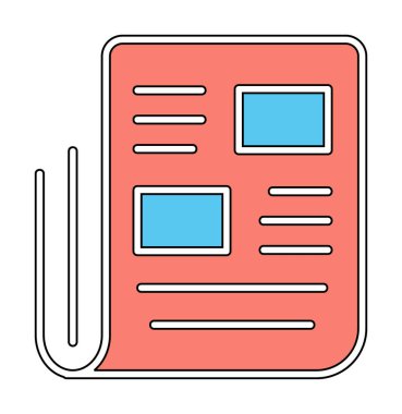 Haber kağıdı simgesi, vektör illüstrasyonu basit tasarım