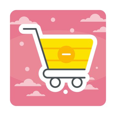 Cart simgesi vektör illüstrasyonunu sil