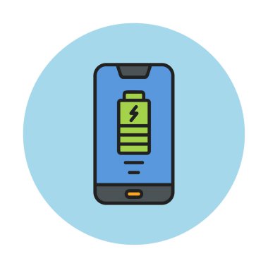 Basit Kablosuz Şarj simgesi, vektör illüstrasyonu