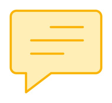 Basit sohbet simgesi, konuşma balonu, vektör illüstrasyonu