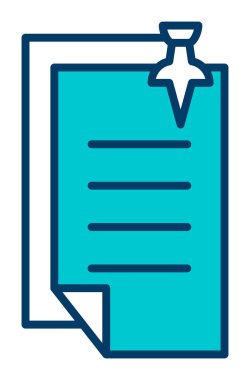 Basit not defteri arayüzü simgesi, vektör illüstrasyonu