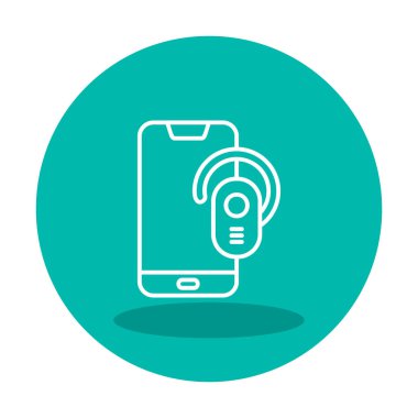 Kulaklık ve akıllı telefon web simgesi, vektör illüstrasyonu