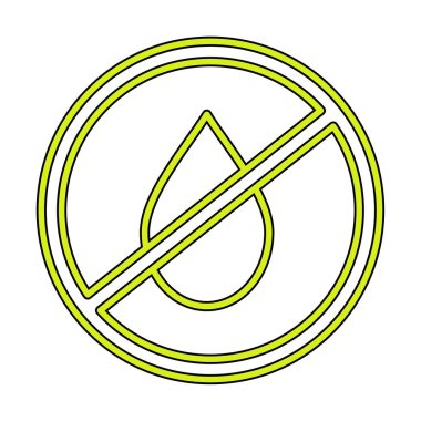 Basit Su Yok veya Sıvı Simge Yok, vektör illüstrasyonu