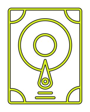 Sabit disk simgesi, vektör illüstrasyonu basit tasarım