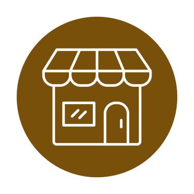 Dükkan cephesi simgesi, vektör illüstrasyonu