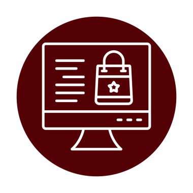 Ekran vektör illüstrasyonunda ticaret simgesi