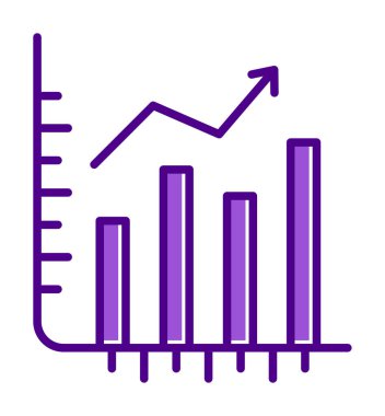 Hisse senetleri büyüyor. Web simgesi basit illüstrasyon