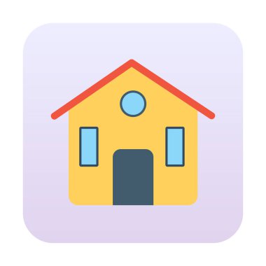 Eve. Web simgesi basit illüstrasyon