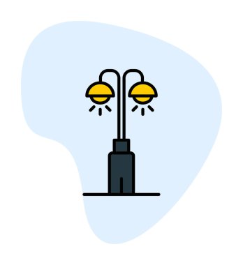 Park lambası simgesinin vektör illüstrasyonu